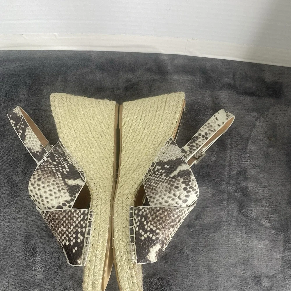 Steve Madden Steven Stelarr 9.5 Slingback Snake Print Wedge Open Toe Espadrille‎